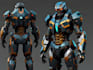 create a complete robot mecha character illustration