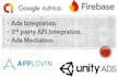 add admob ads, unity ads, applovin mediation