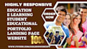 design education portfolio website student e learning college lms landing page
