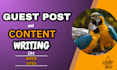 write and publish guest posts on the birds website with do follow backlink