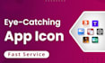 design modern minimalist mobile app logo and app icon