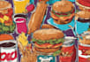 draw a illustration of food pop art