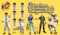 custom pokemon art, fakemon sprite sheet, pokemon trainer, danganronpa, gamecard
