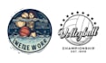 make hand drawn basketball volleyball logo