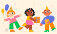 create a vector illustration in a fun style for children
