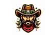 make a high quality cowboy mascot logo with new concept