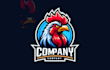 design eye catchy rooster mascot logo with super color