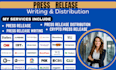 write press release, do press release distribution, public relations, submit PR
