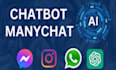 create facebook messenger chatbot, messenger chatbot, using manychat