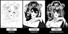draw custom black and white anime icon or profile picture