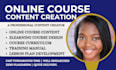 create online course content, content writing, course creation on kajabi website