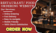 design restaurant website with online food order system delivery, pickup service