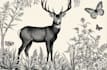 draw an animal and botanical illustration