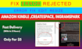 fix error, edit, format book cover design for kdp, ebook, ingramspark, lulu