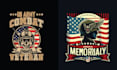 create vector vintage veteran logo t shirt design