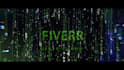 create a cinematic logo animation on a matrix movie level