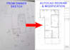 make sketch or brochure into a technical drawing