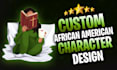 do custom african american character design and logo