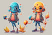 create original bright cartoon character design