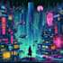 draw cyberpunk sci fi futuristic city art