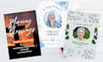 design funeral program, memorial card, sympathy announcement