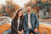 draw couple portrait illustration from photo