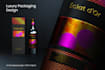 luxury label design, beautiful packaging with die line