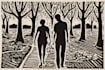 draw a custom portrait in linocut style