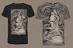 draw unique custom linocut tshirt in my style