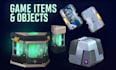 create 2d props, icons, objects, assets and game items