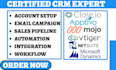 setup mojo close io crm vtiger crm netsuite microsoft dynamics 365 automations