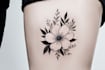 do flowers and minimal tattoo design