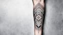 create sleeve tattoo design in geometric style