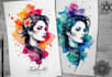design custom tattoo in watercolor style