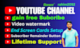 create youtube channel with logo and banner increase subcribe help to monetize
