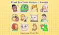 design youtube badges or emojis in cute pixel style