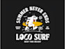 retro surf logo and t shirt design