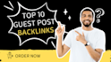 create white hat guest post backlinks on real traffic sites