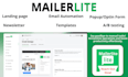 design responsive mailerlite landing pages, email automation, and popup forms