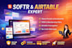 airtable database, airtable automation, softr io webapp, softr website