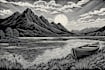 engraving linocut style digital drawing art