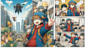 draw comic in manga style based on your script