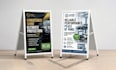 design a frame sign sandwich board or parking signage