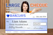 design big cheque, large cheque and selfie frames for any event