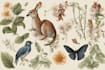 draw an animal and botanical illustration