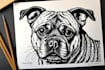 draw a pet portrait using linocut technique