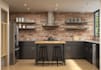 design kitchen, bathroom, and living room interior 3d render