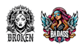 make black and white lady tattoo logo