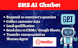 build a twilio SMS ai chatbot with openai chatgpt for text marketing