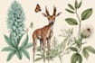 draw an animal and botanical illustration